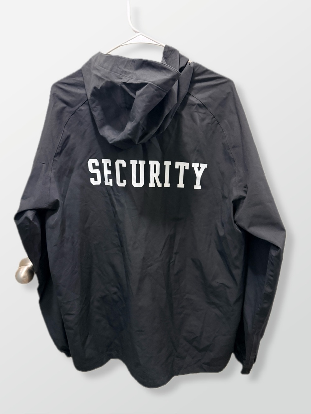 Port Authority Security Rain Jacket Windbreaker Hooded Black Men's Size Large L